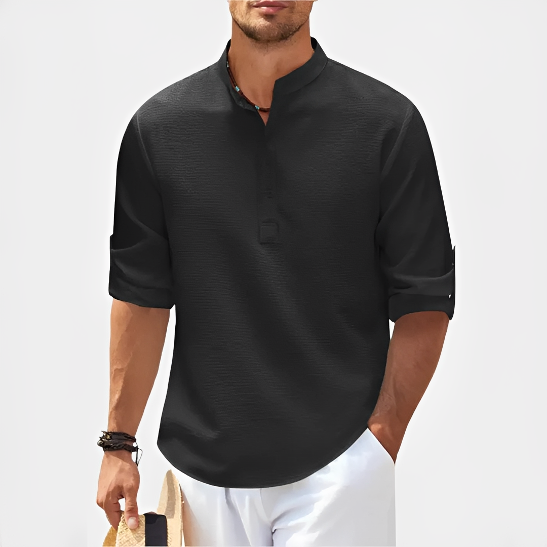 Khenneth - Chemise d'été moderne à manches longues pour homme