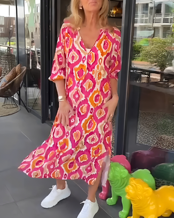 Rachael - Robe Midi Élégante à Col en V