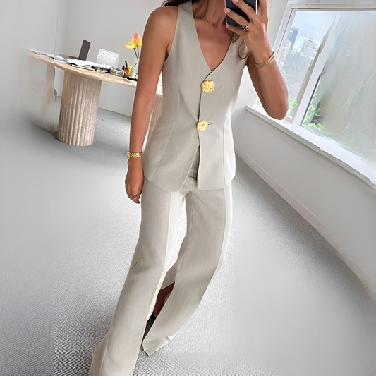 Verna - Ensemble décontracté sans manches haut et pantalon