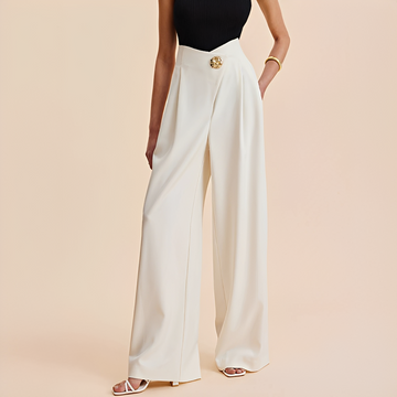 Joyce - Pantalon large taille haute
