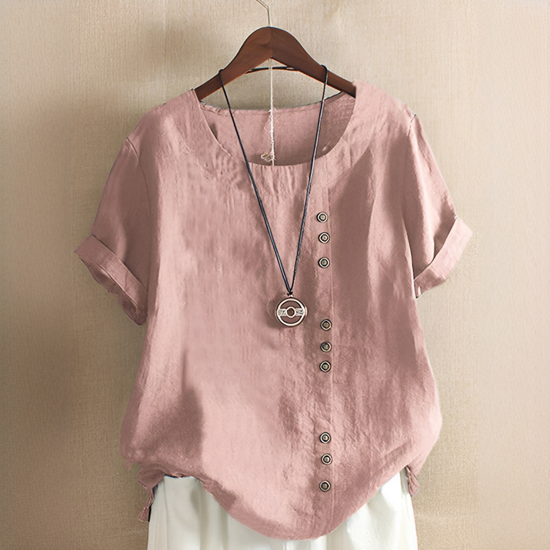 Noelle - Blouse Stylée avec Boutons et Coupe Décontractée