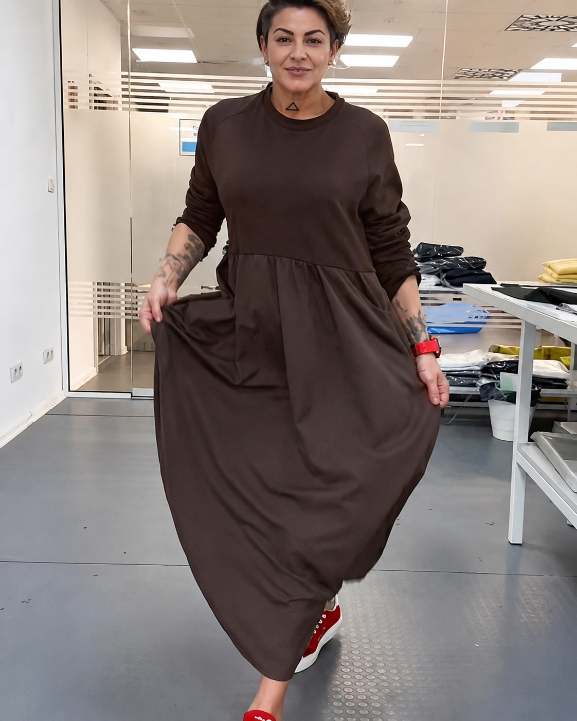 Imelda - Robe Décontractée à Encolure Ronde