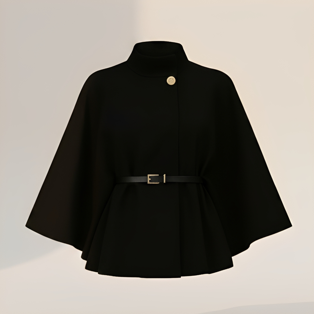 Lindsey - Blazer Minimaliste avec Ceinture et Manches Chauve-Souris