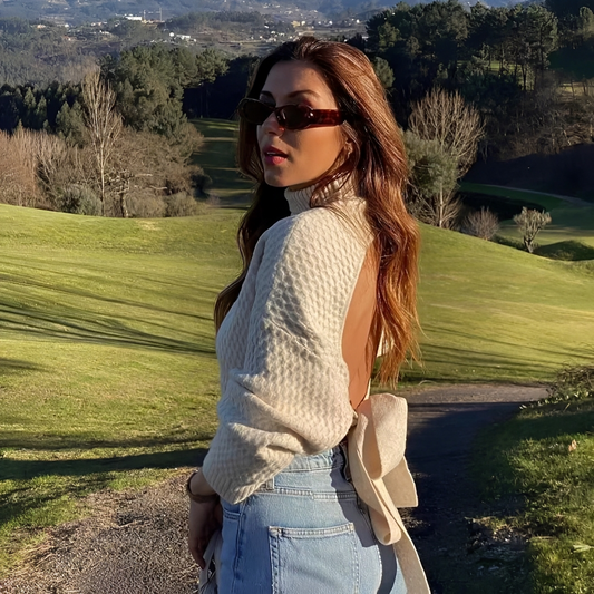 Adelyn - Pull tendance avec nœud au dos