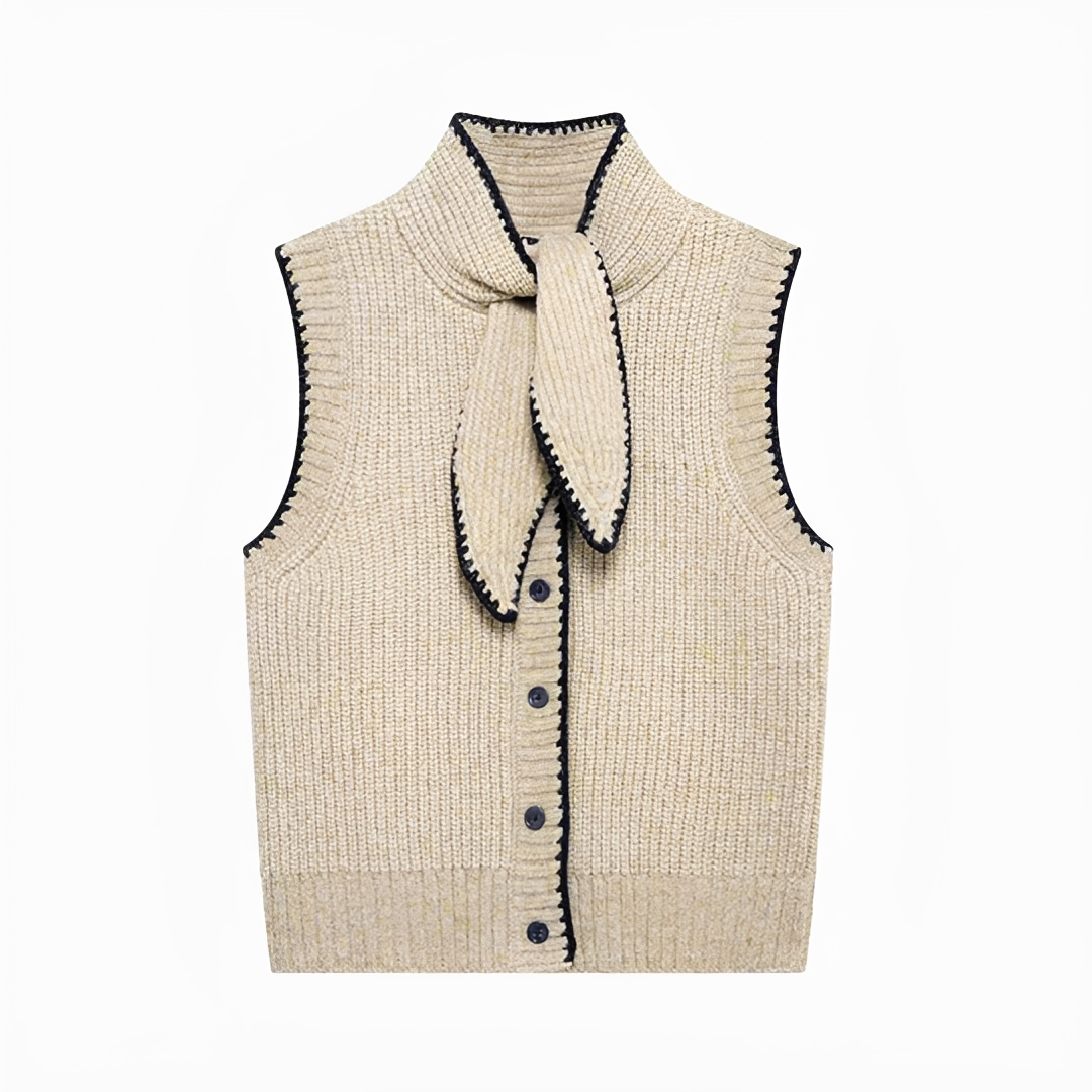 Dahlia - Gilet Élégant à Nœud
