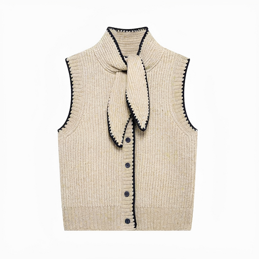 Dahlia - Gilet Élégant à Nœud