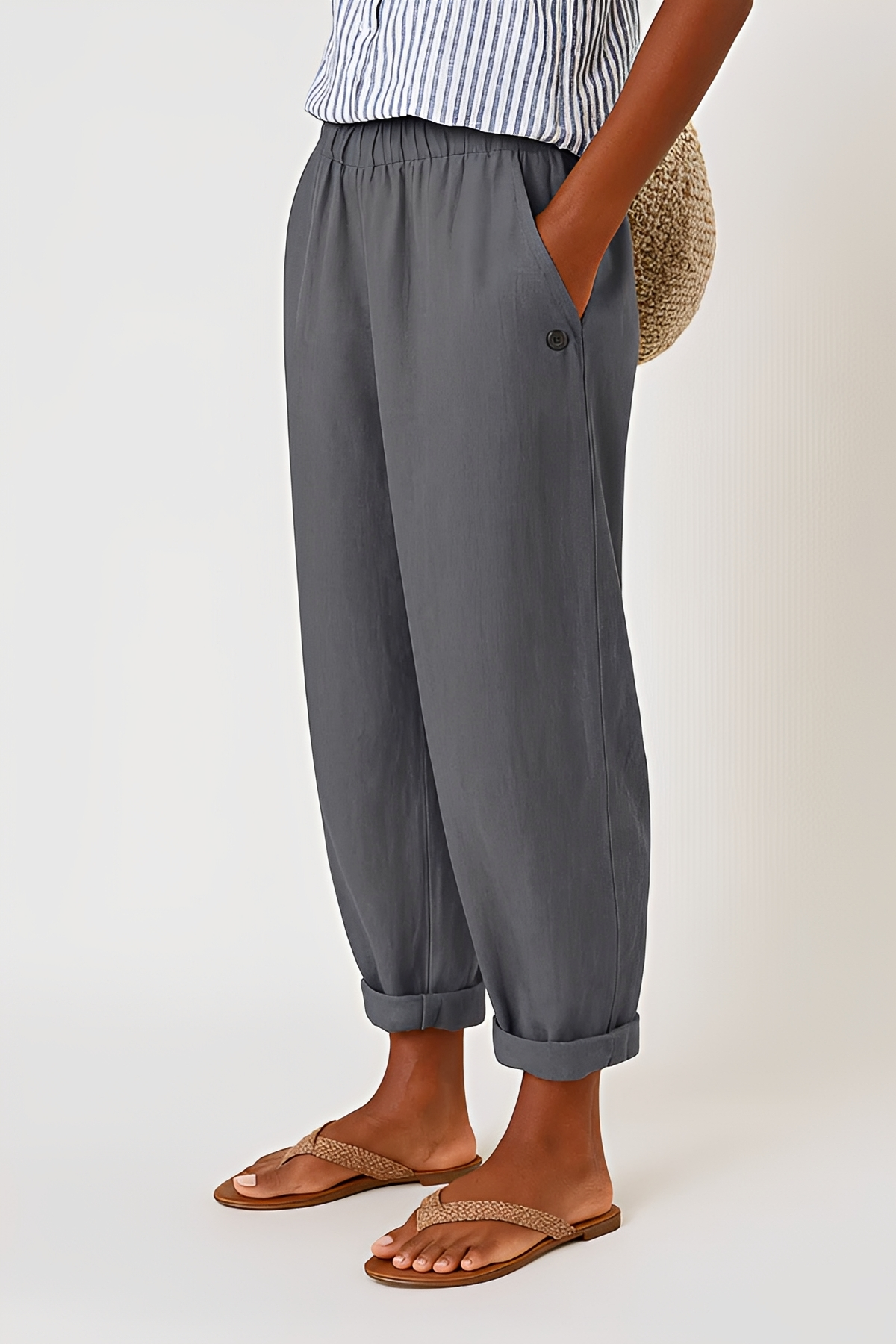 Yunie - Pantalons Relax à Taille Élastique