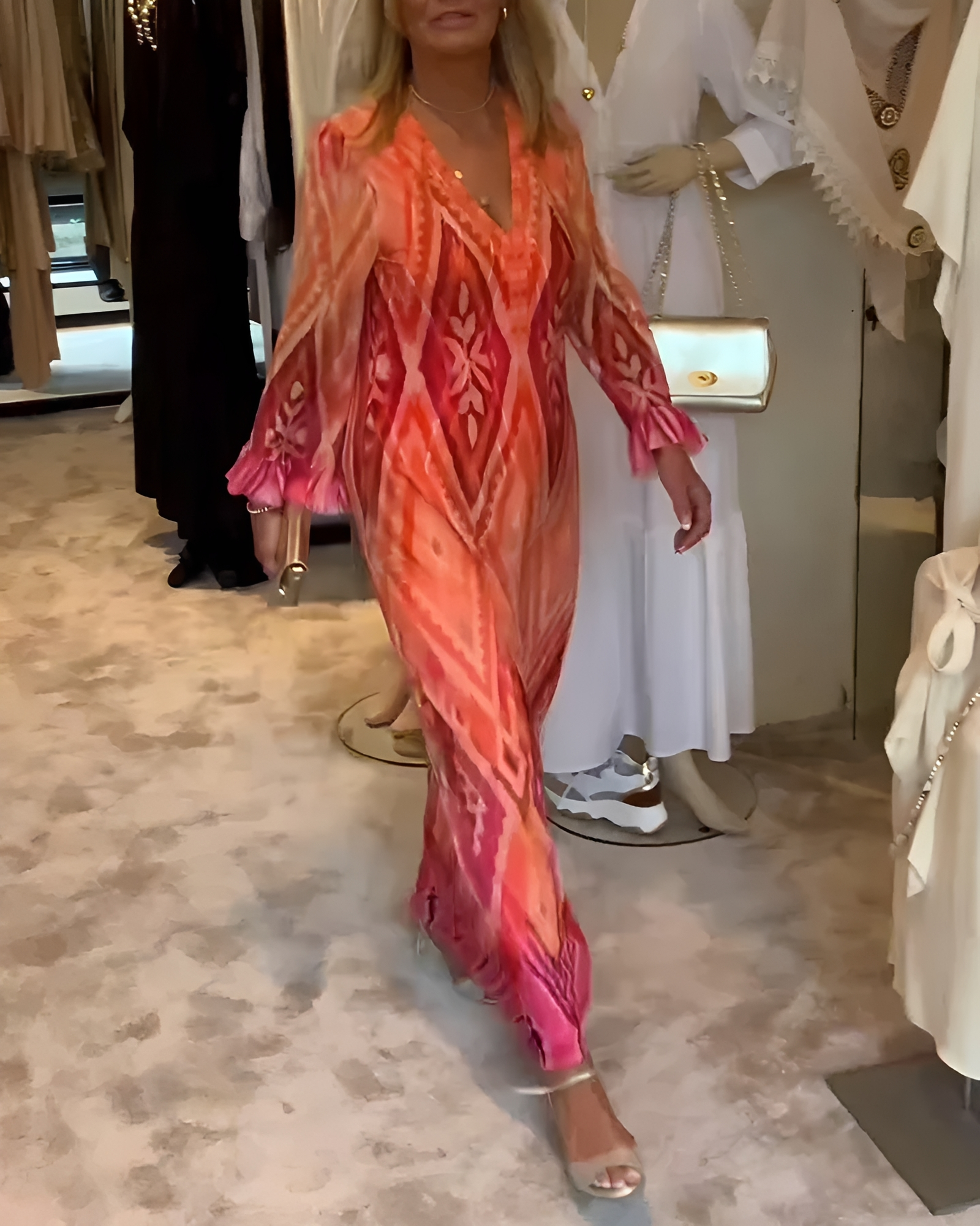 Glynnis - Jolie robe maxi à manches longues