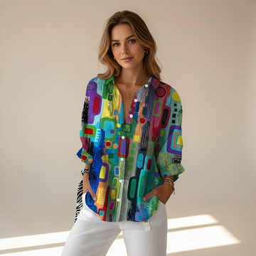 Naeryn - Blouse Imprimée Élégante avec Boutons