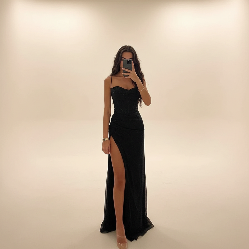 Monique - Robe Longue avec Fente Élégante