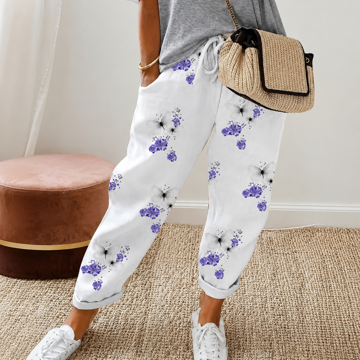 Chelease - Pantalon Décontracté avec Cordon