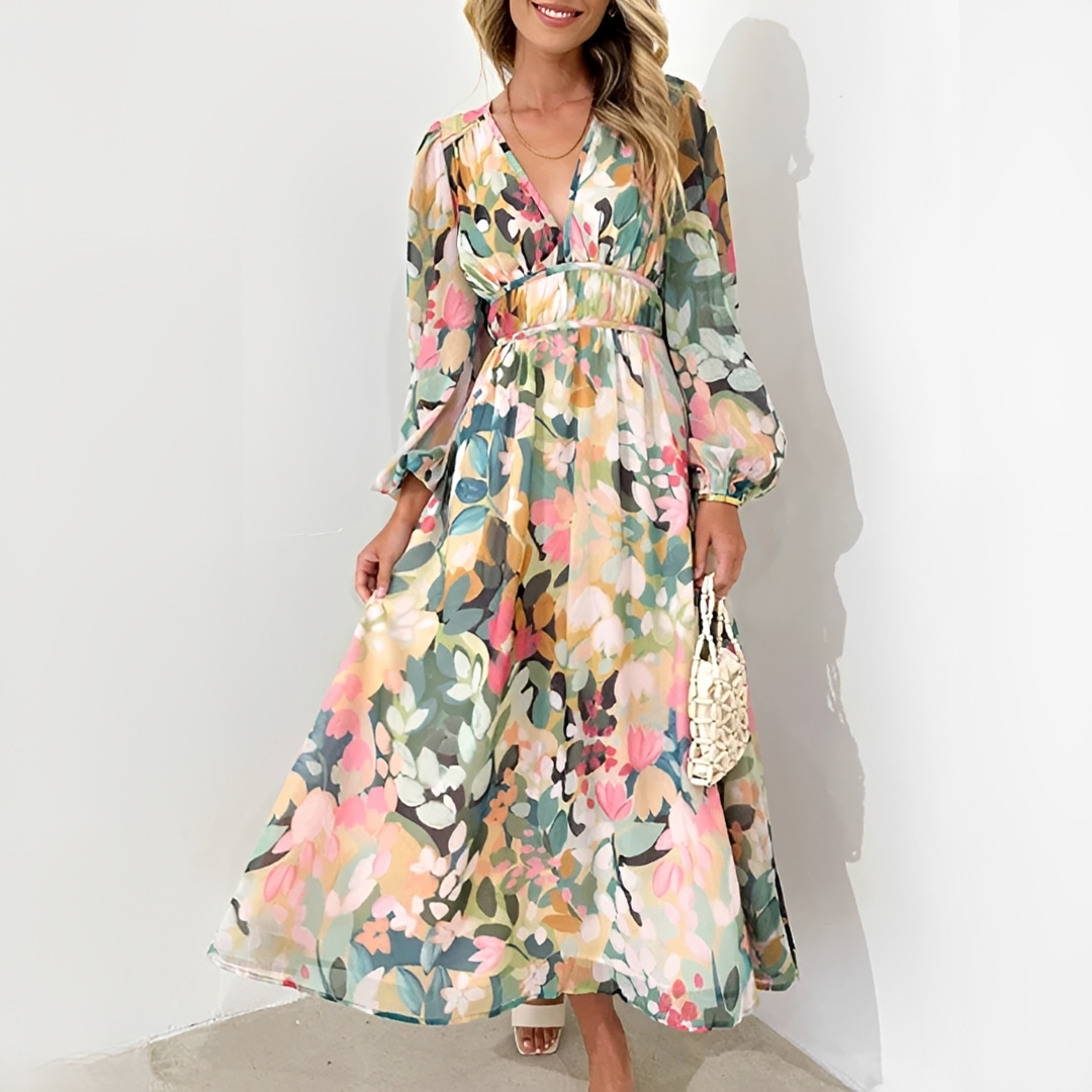 Kiara - Robe Élégante avec Manches Longues Casual