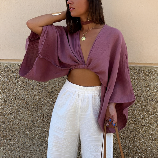 Arabella - Blouse Élégante à Nœud Devant