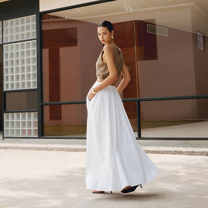 Arianne - Jupe maxi plissée