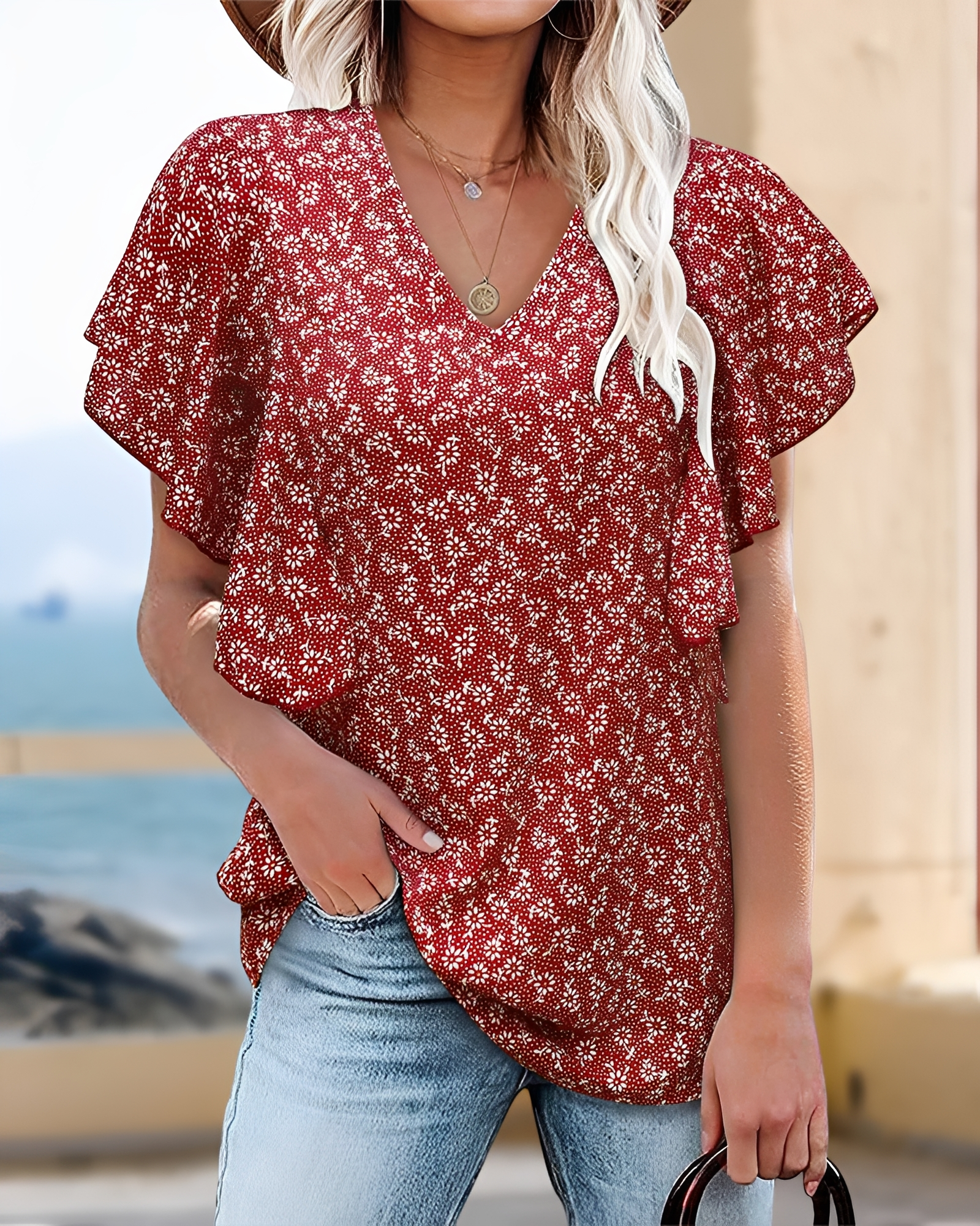 Eleri - Haut chic avec encolure en V