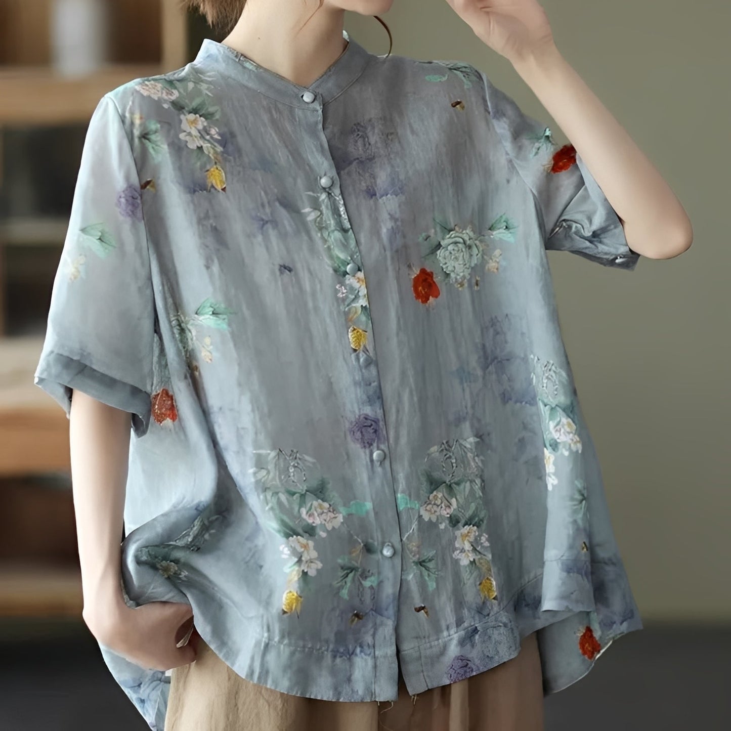 Alana - Blouse chic à manches mi-longues pour femmes