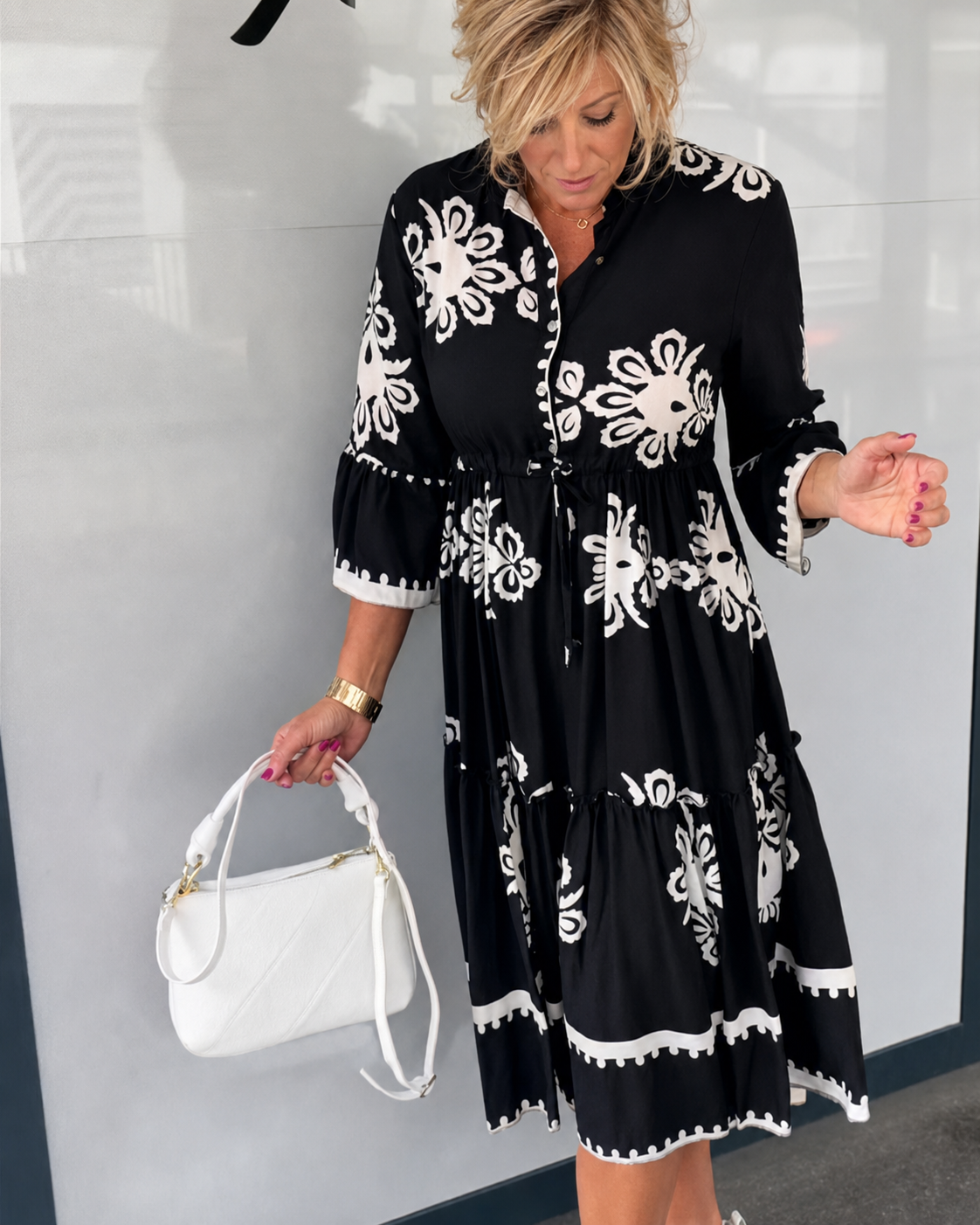 Lelia - Robe Élégante à Demi-Boutons