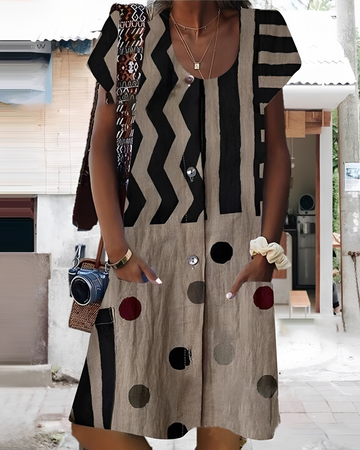 Melinda - Robe chic courte avec boutons