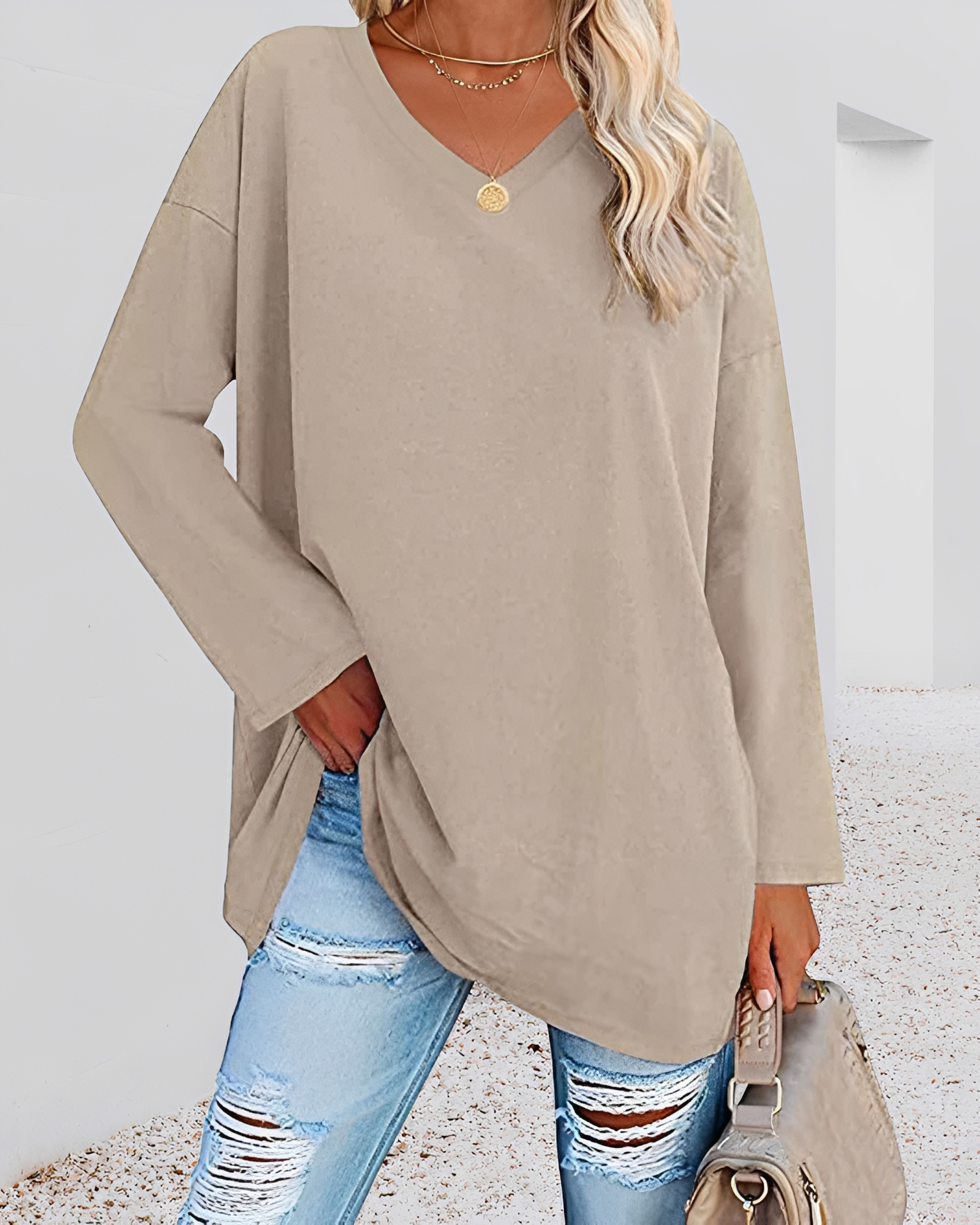 Kendra - Blouse ample à col en V élégant
