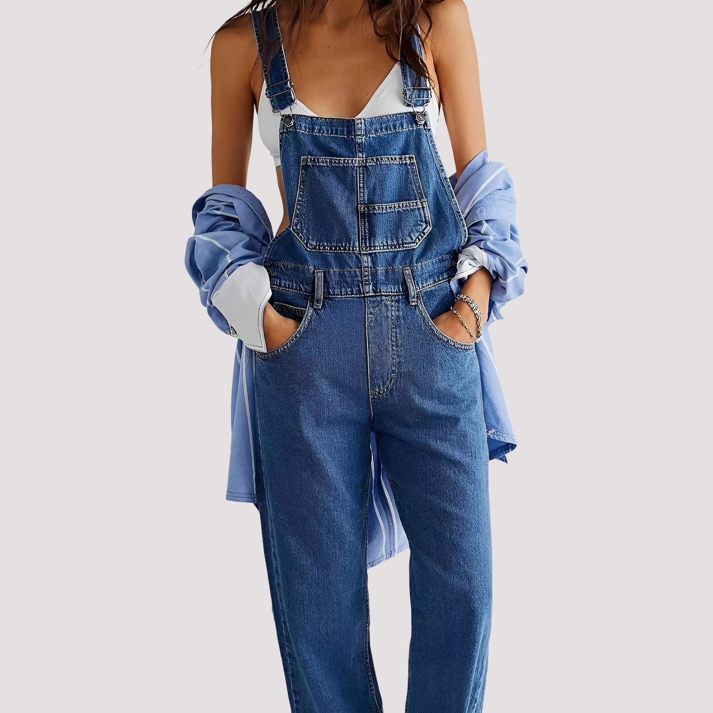 Sophie - Combinaison ample en denim décontractée pour femmes