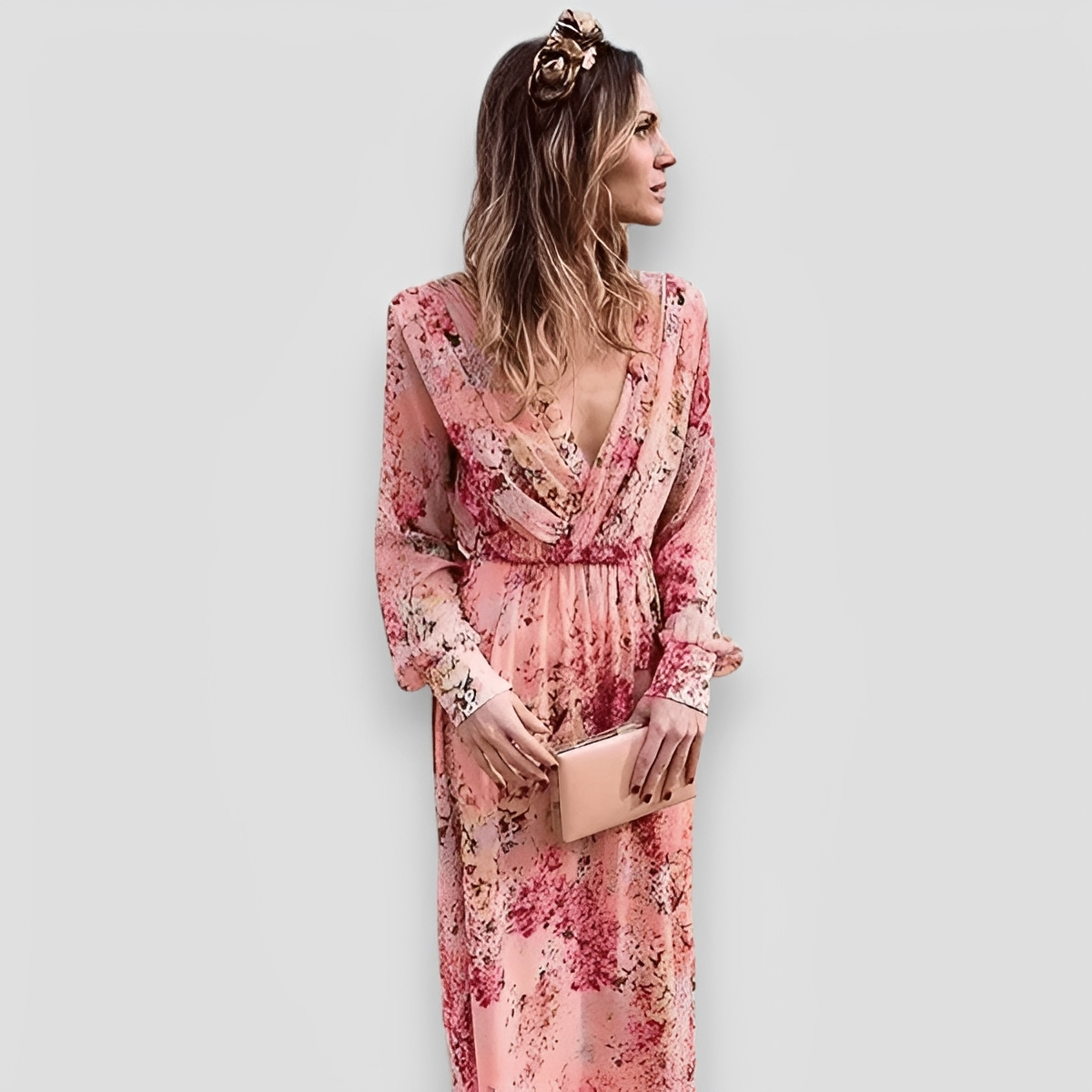 Elanisse - Robe Longue Chic à Col en V