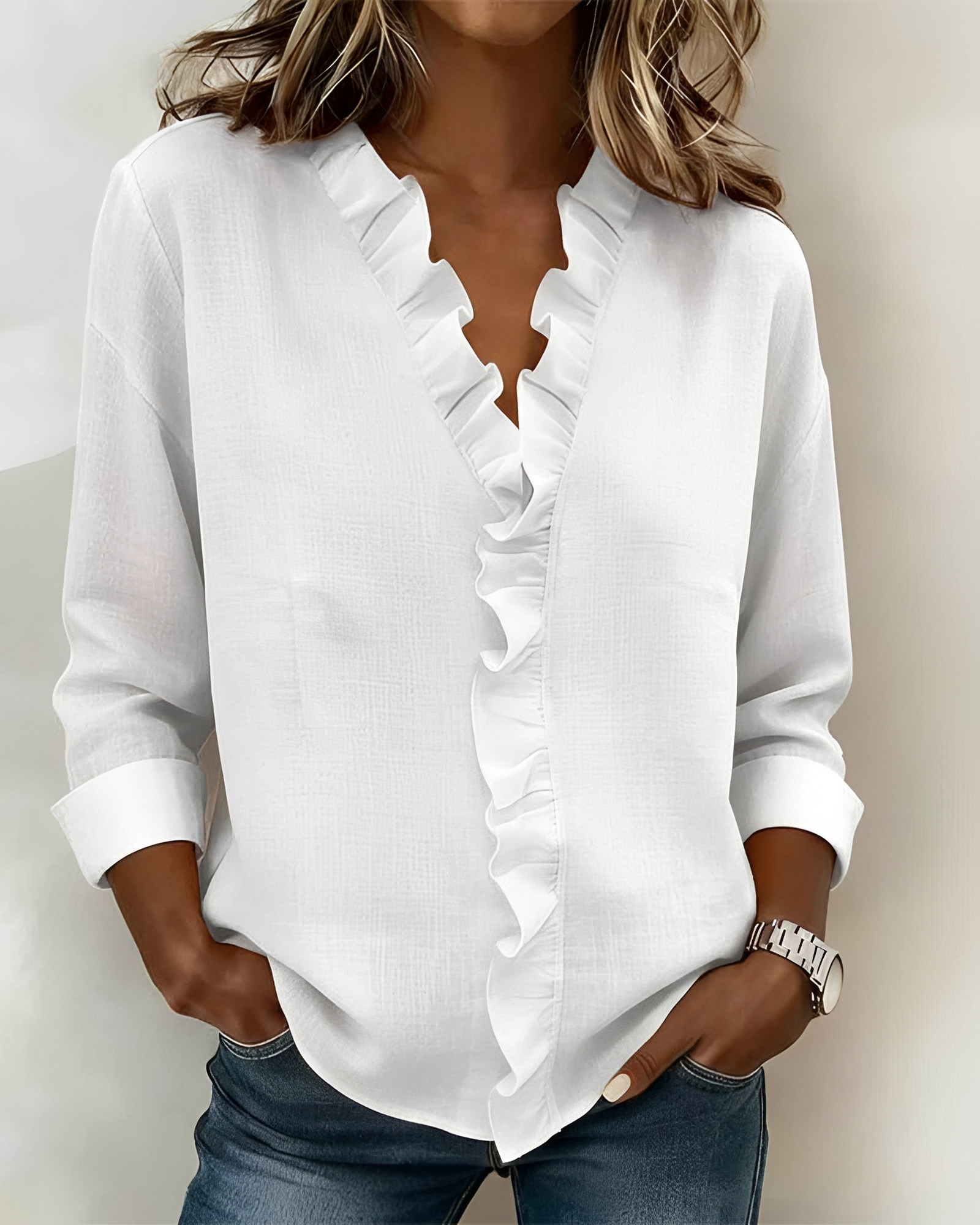 Marjorie - Blouse Élégante à Manches Longues