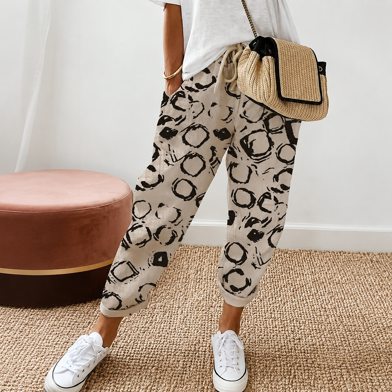 Chelease - Pantalon Décontracté avec Cordon