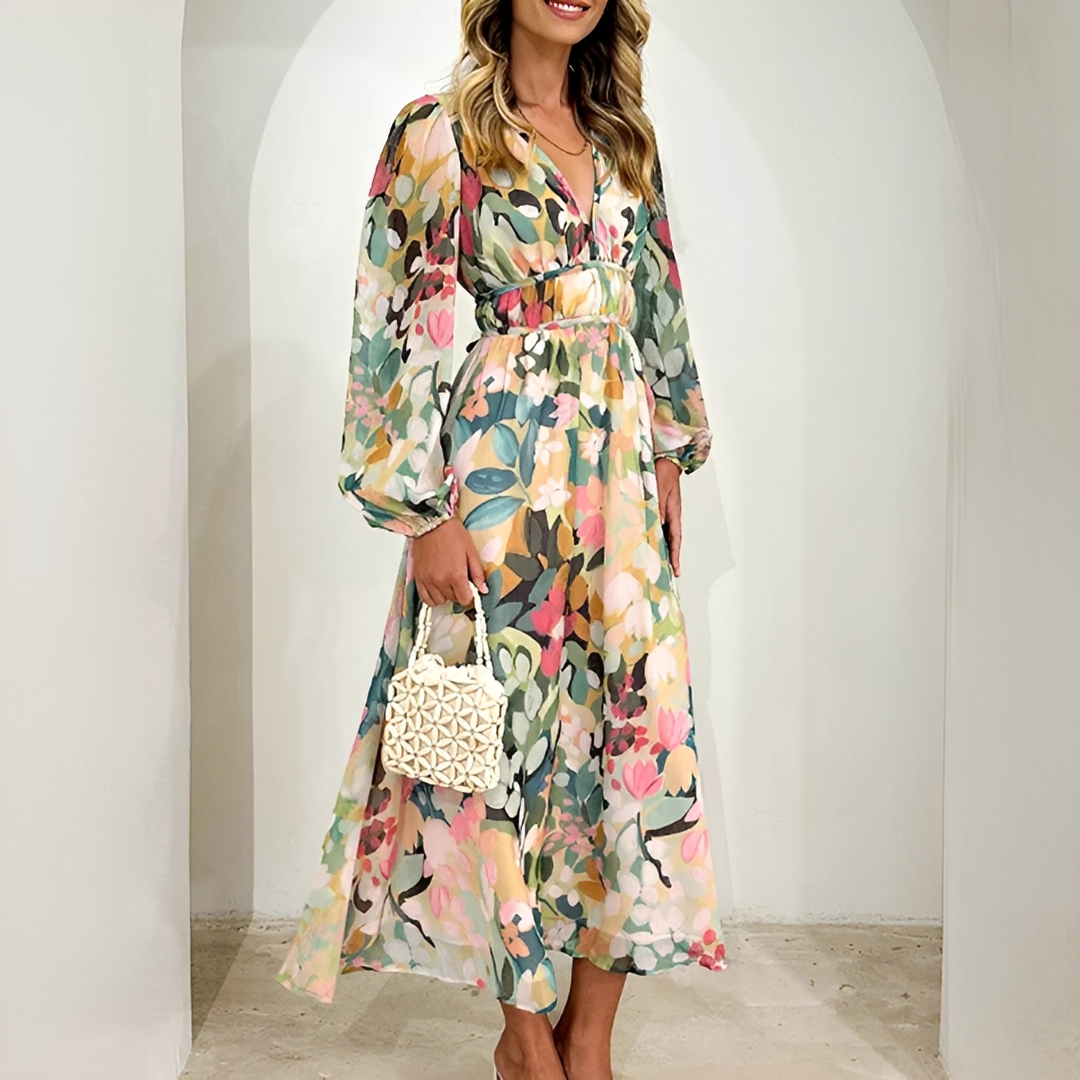 Kiara - Robe Élégante avec Manches Longues Casual