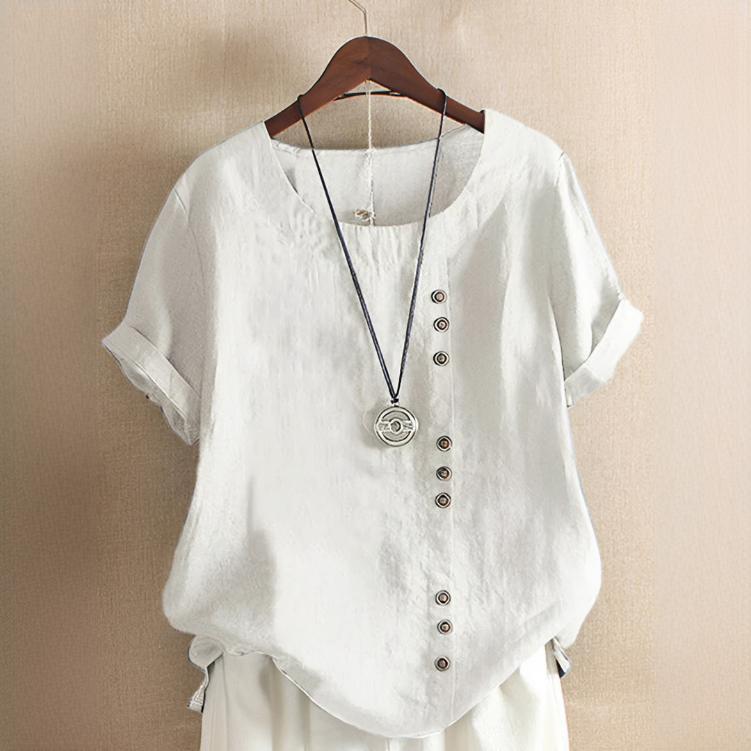 Noelle - Blouse Stylée avec Boutons et Coupe Décontractée