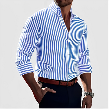 Kelric - Chemise Décontractée à Rayures avec Fermeture à Boutons