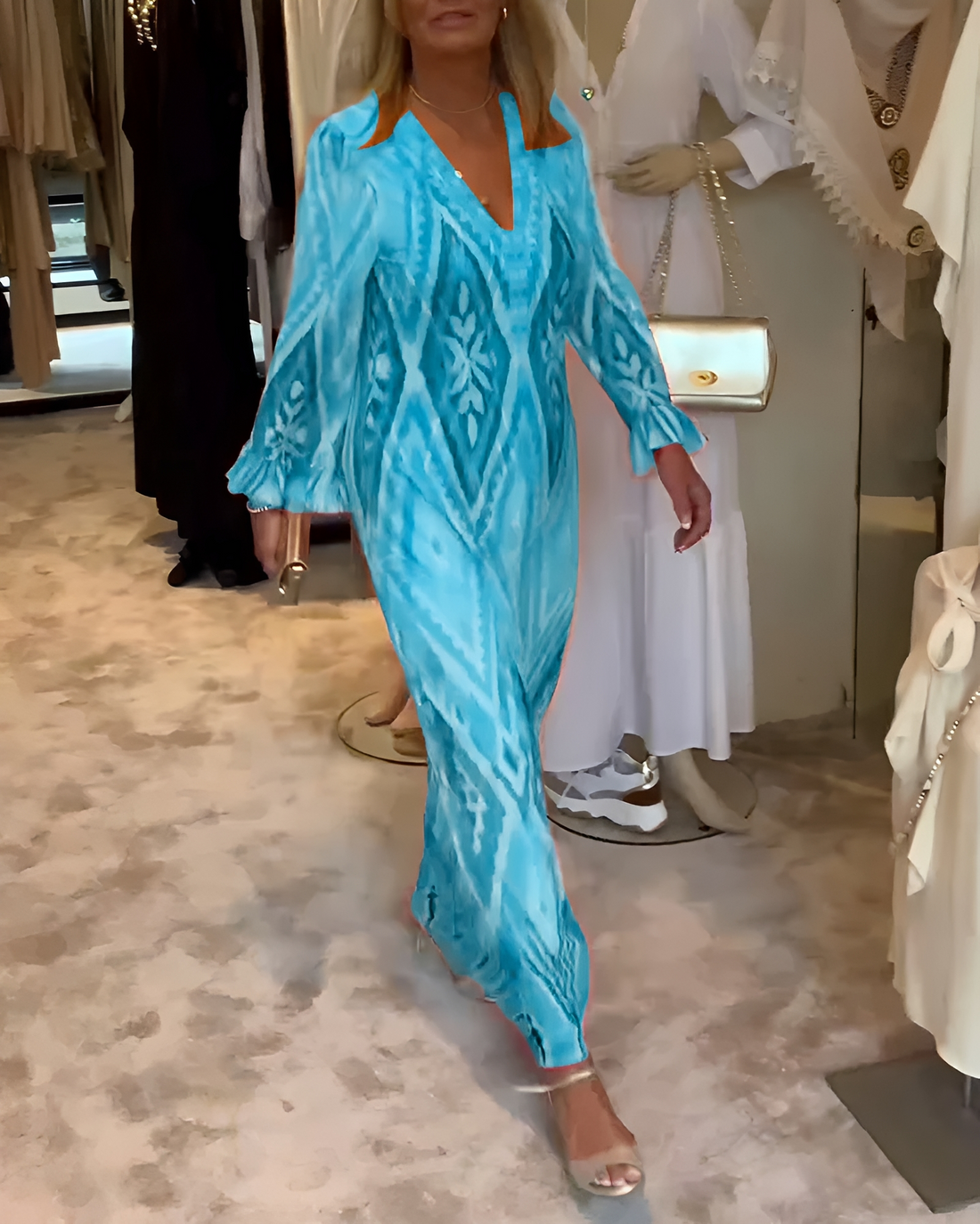 Glynnis - Jolie robe maxi à manches longues