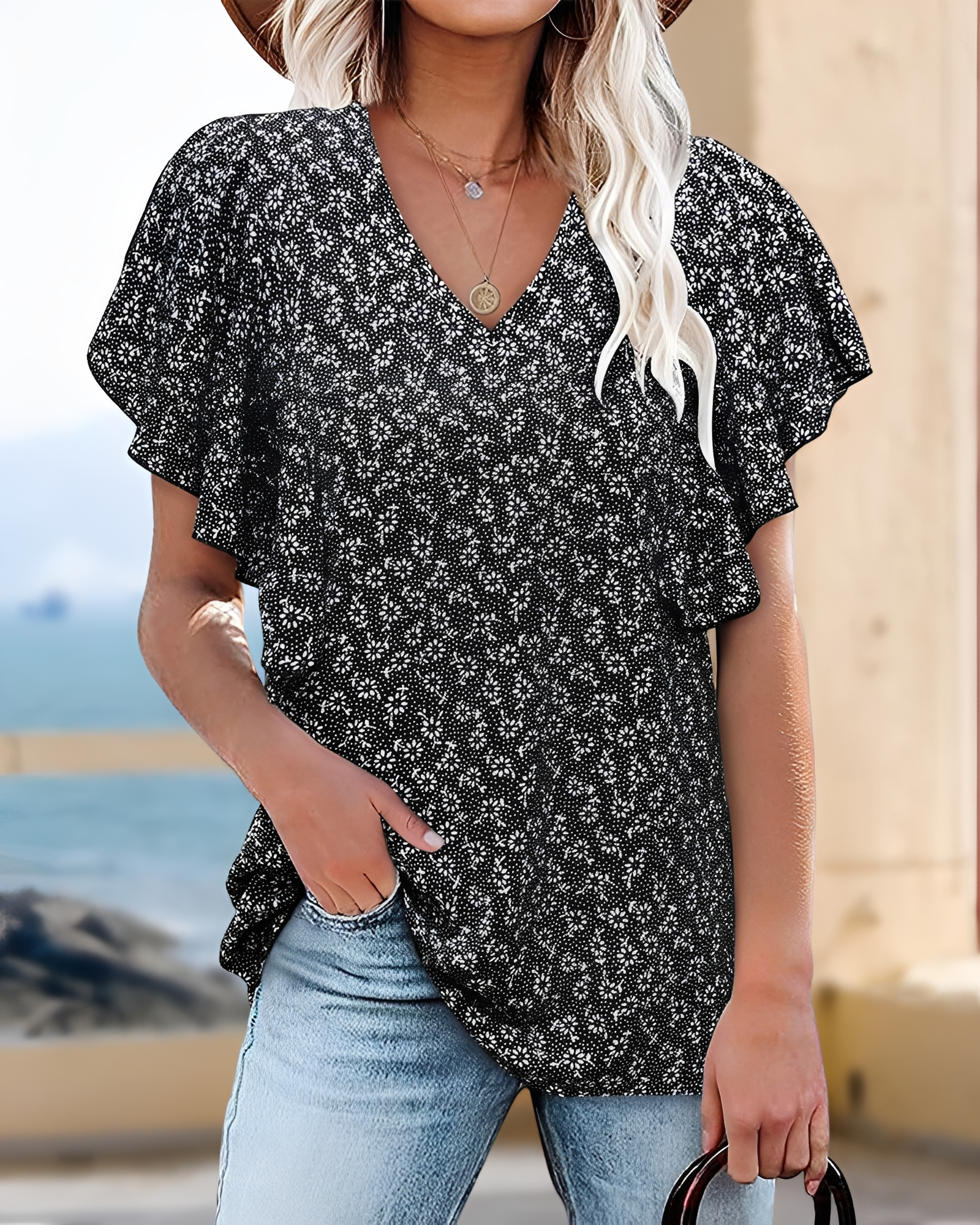 Eleri - Haut chic avec encolure en V