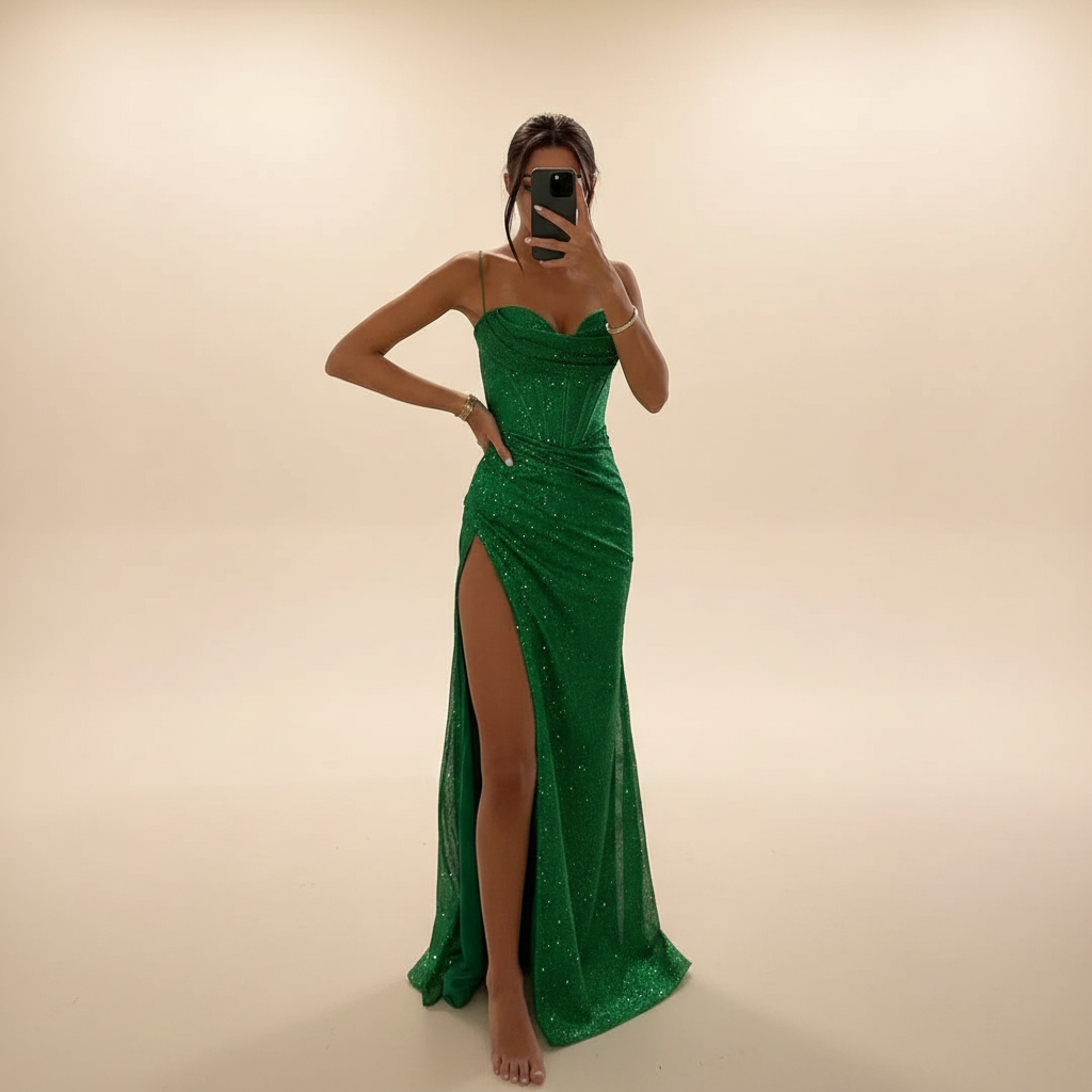 Monique - Robe Longue avec Fente Élégante