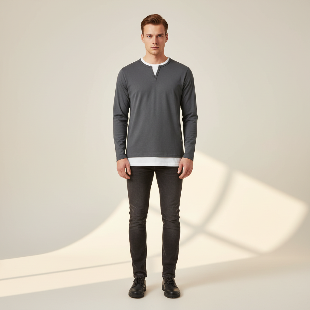 Daryl - Blouse Chic à Encolure V et Manches Longues