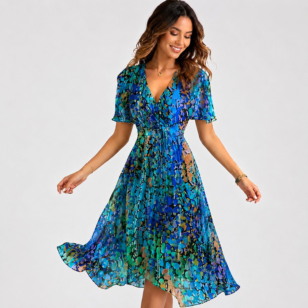 Elsinya - Robe Midi Chic et Simple à Porter