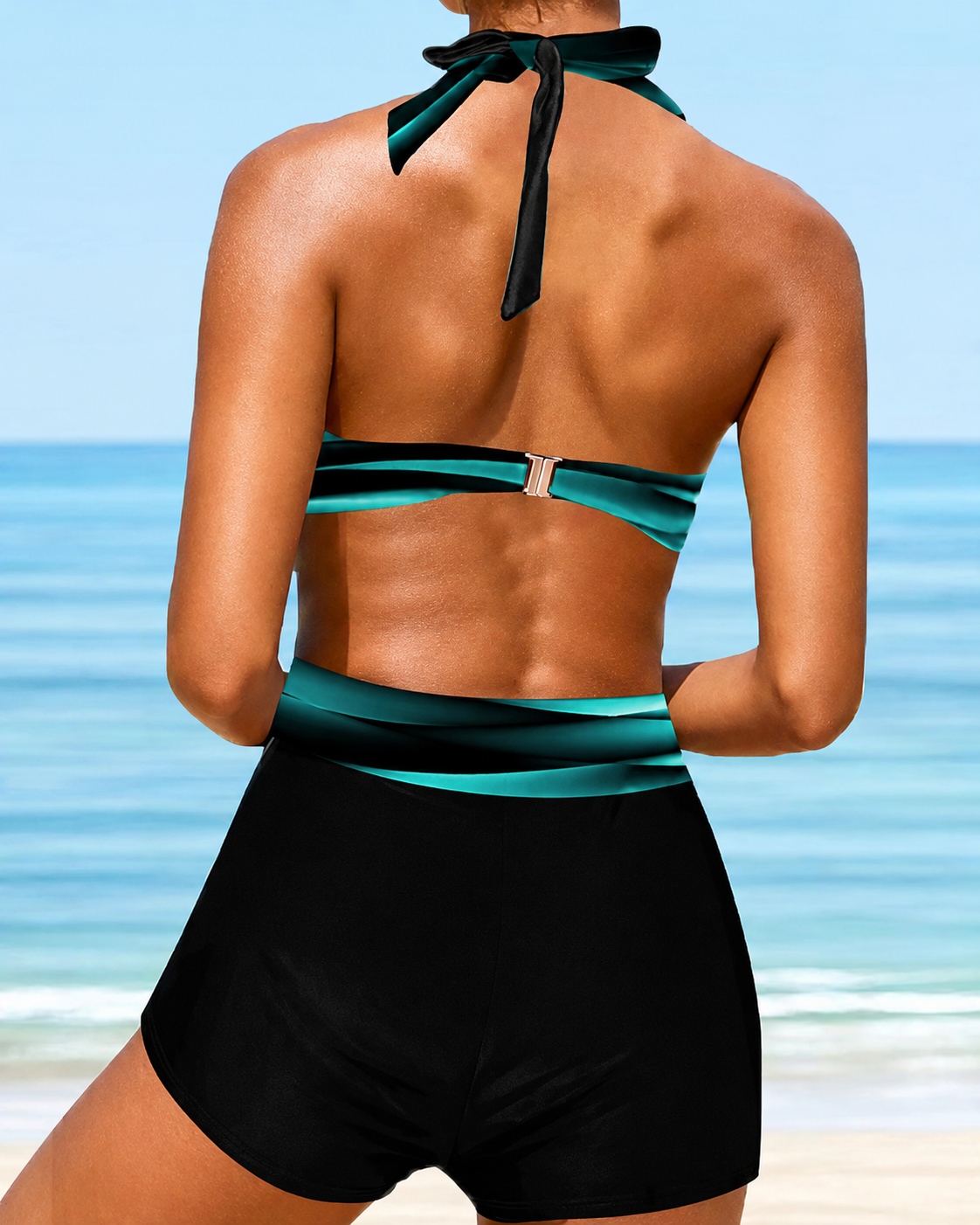 Liyshisha - Bikini à Col Halter Croisé