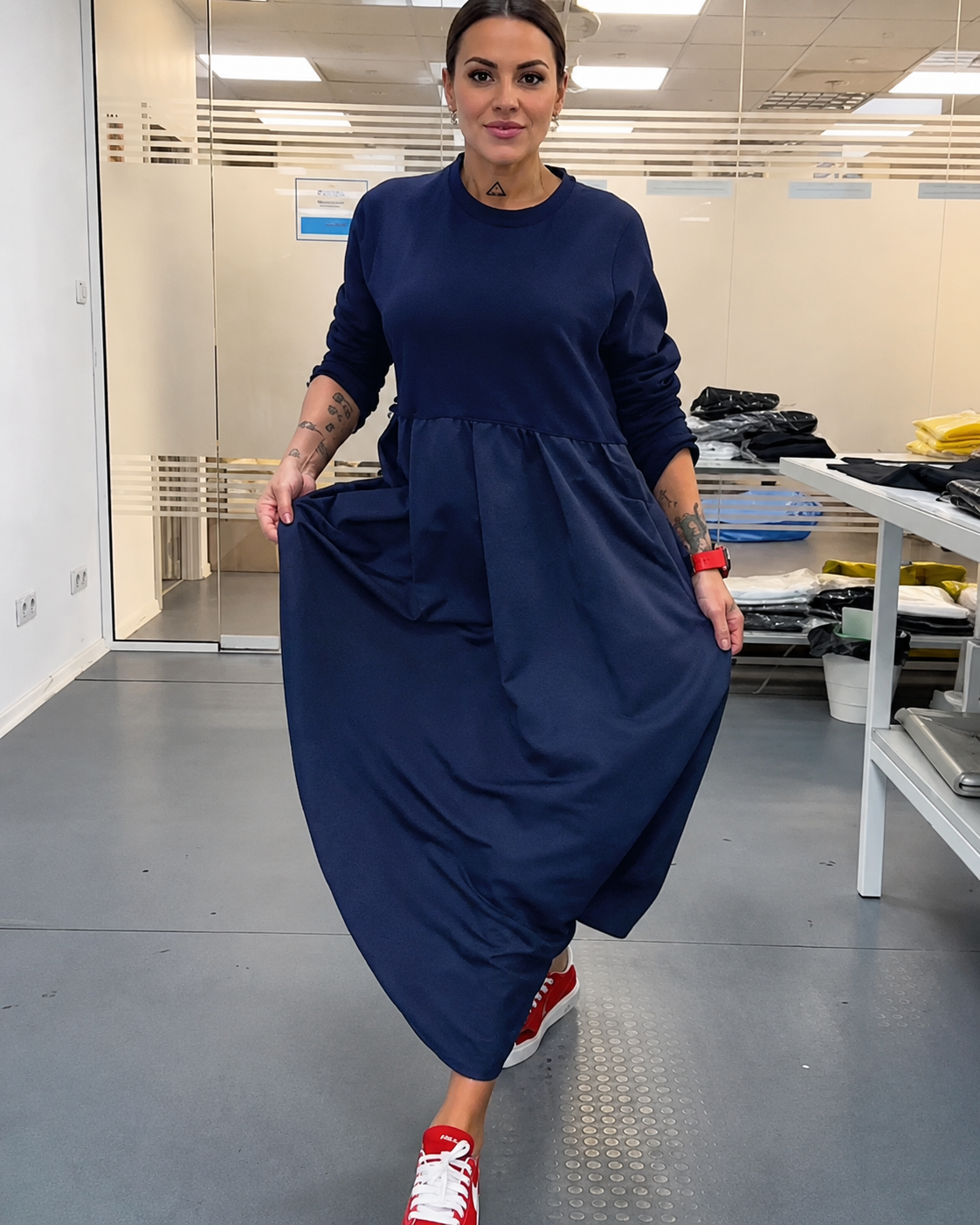 Imelda - Robe Décontractée à Encolure Ronde