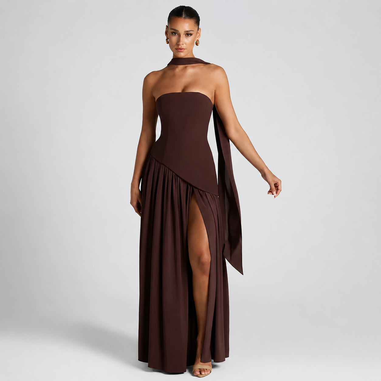Fatimea - Robe Maxi Élégante Sans Bretelles