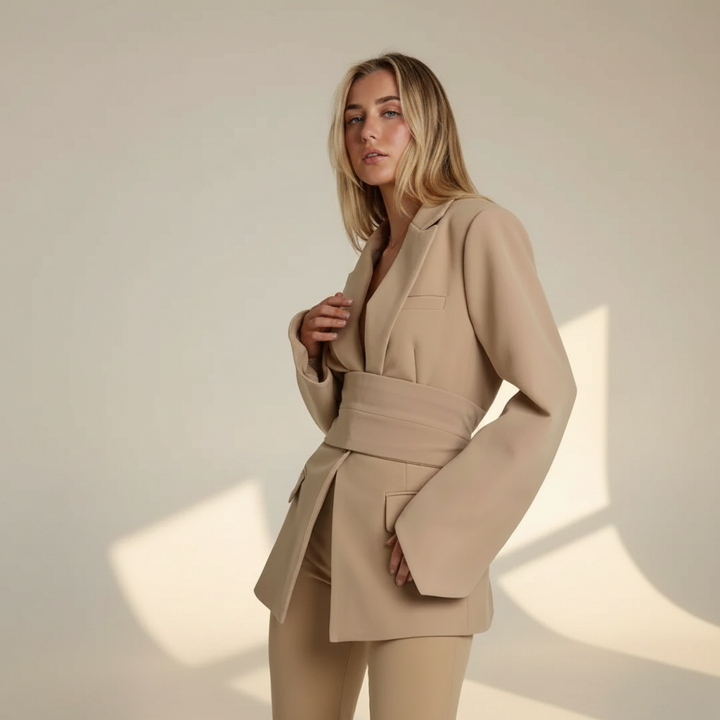 Felena - Blazer Élégant avec Ceinture