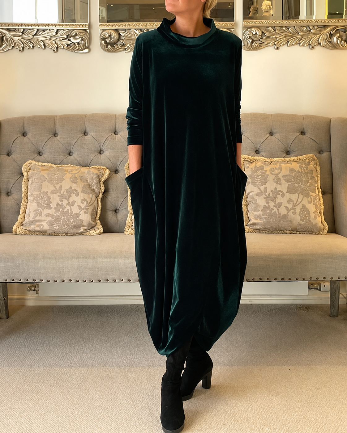 Zalinia - Robe Élégante à Encolure Ronde