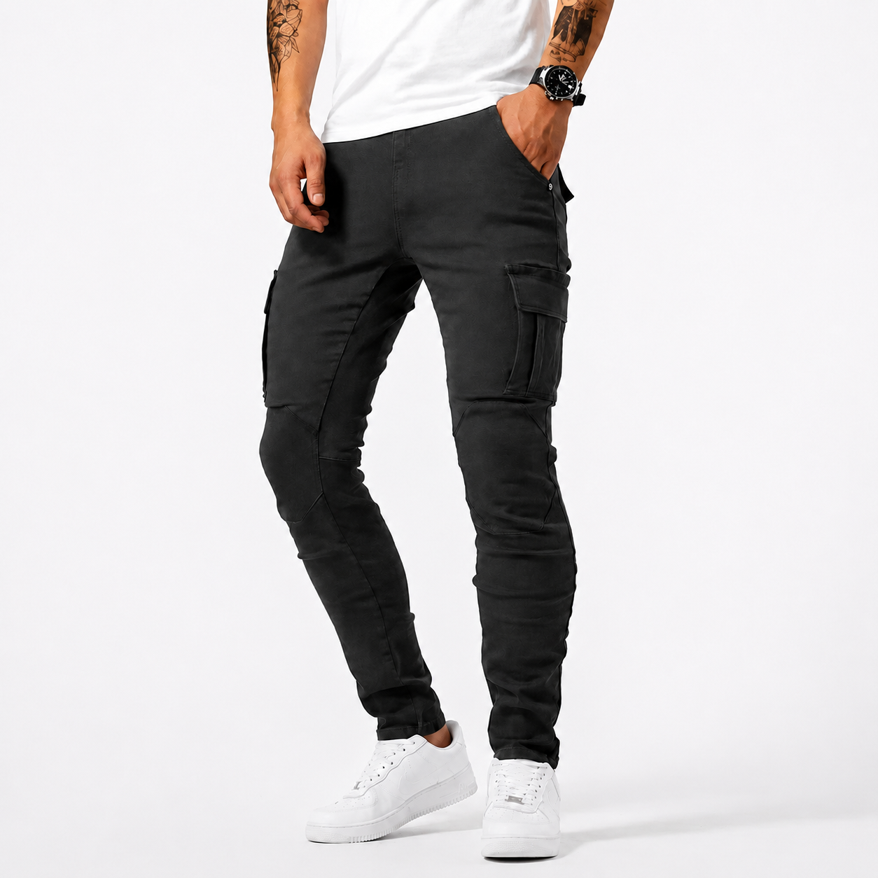 Zilton - Pantalon Cargo Ajusté Décontracté