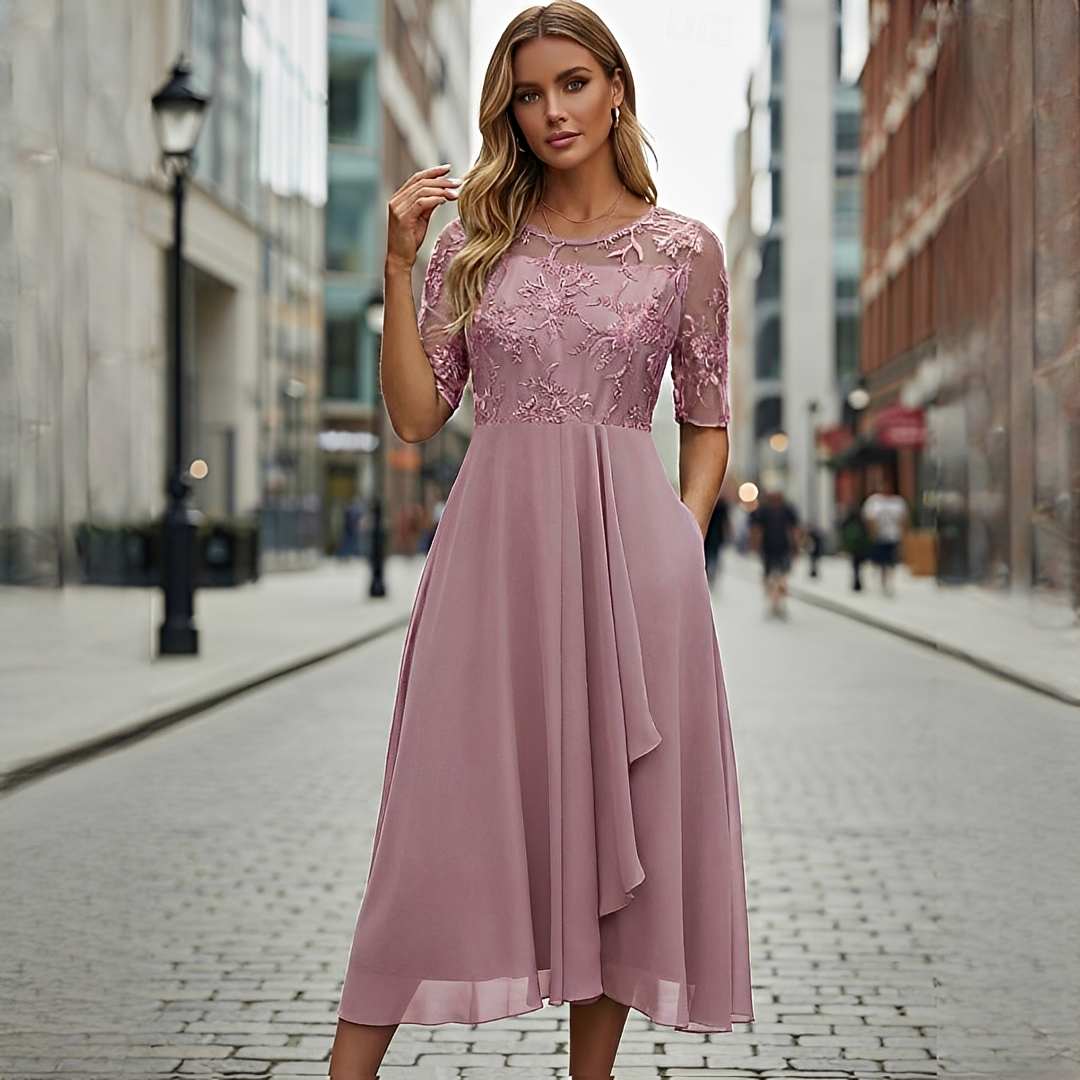 Victoria - Robe Chic avec Dentelle Ajourée