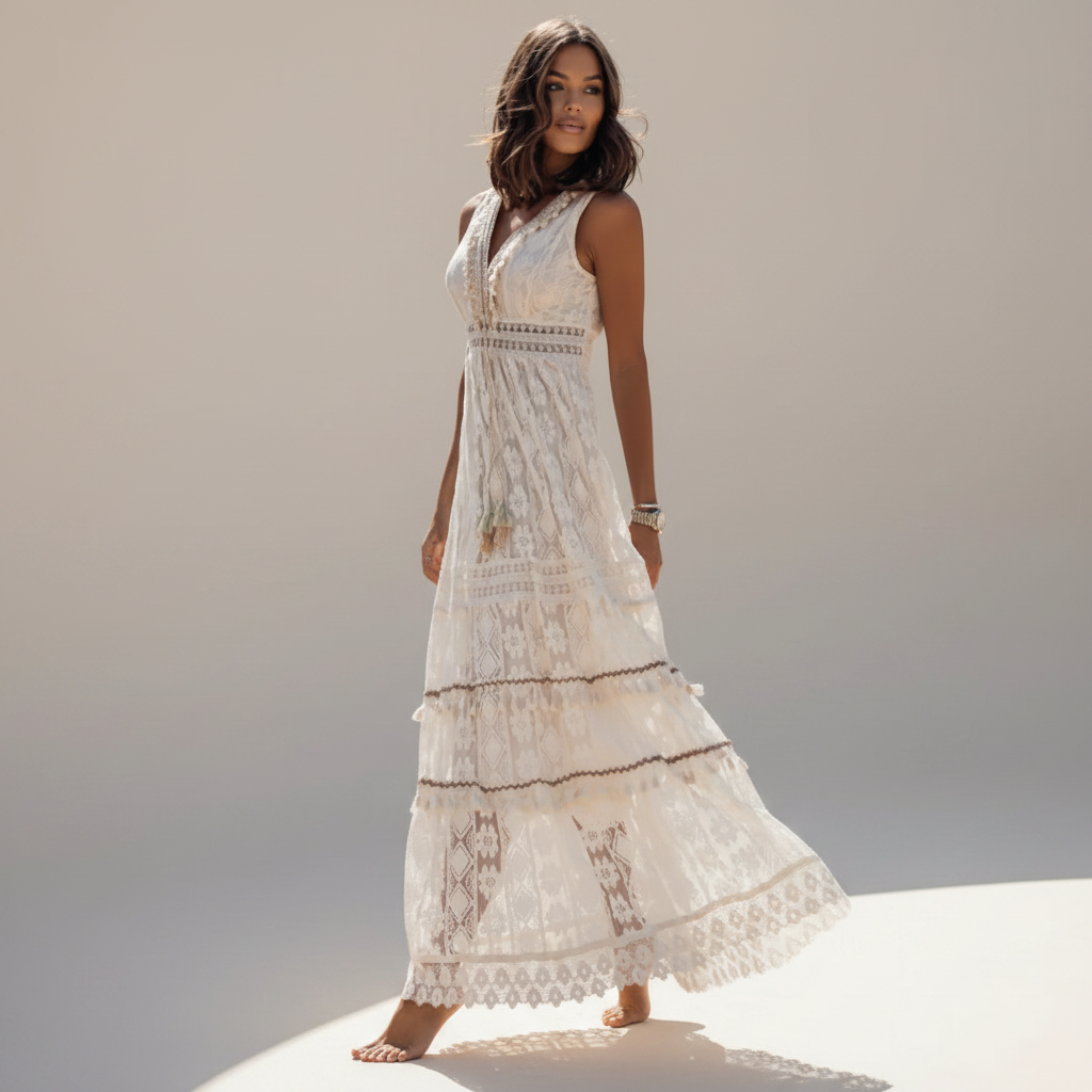 Barbarra - Robe Chic à Taille Haute