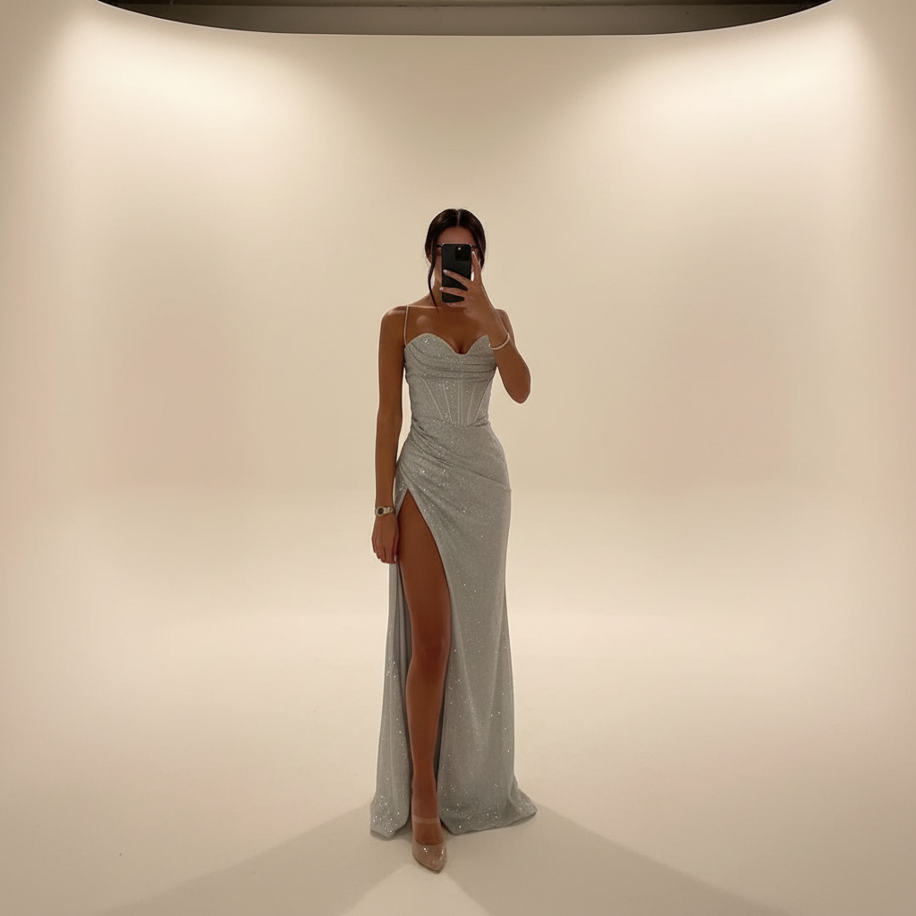 Monique - Robe Longue avec Fente Élégante