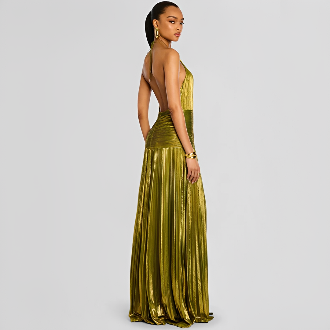 Naira - Robe Élégante à Plis avec Découpe