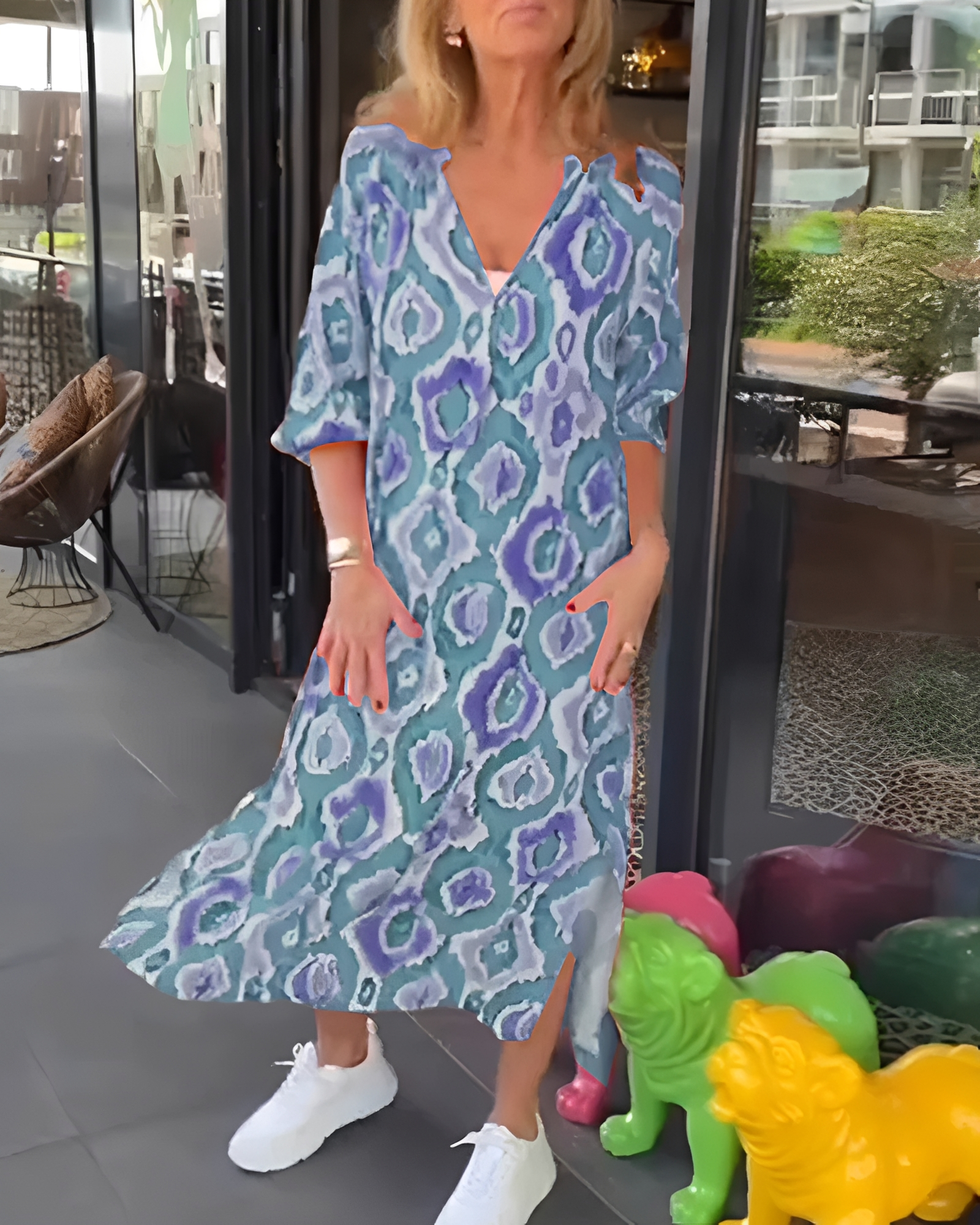Rachael - Robe Midi Élégante à Col en V
