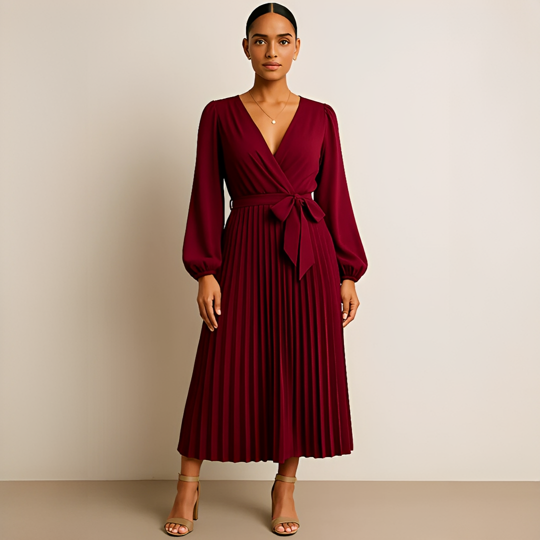 Naomi - Robe Élégante à Col V Croisé
