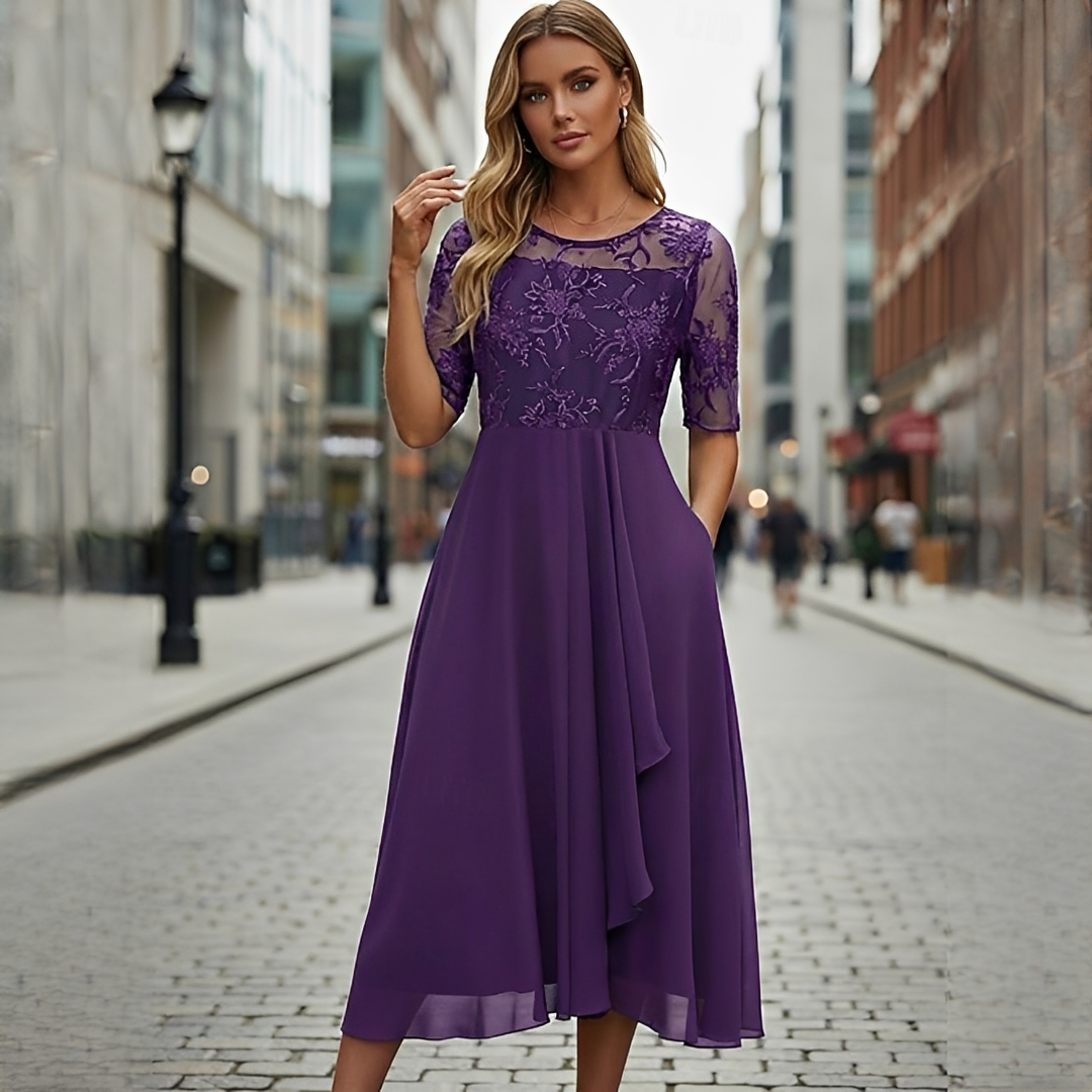 Victoria - Robe Chic avec Dentelle Ajourée