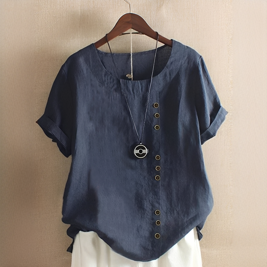 Noelle - Blouse Stylée avec Boutons et Coupe Décontractée