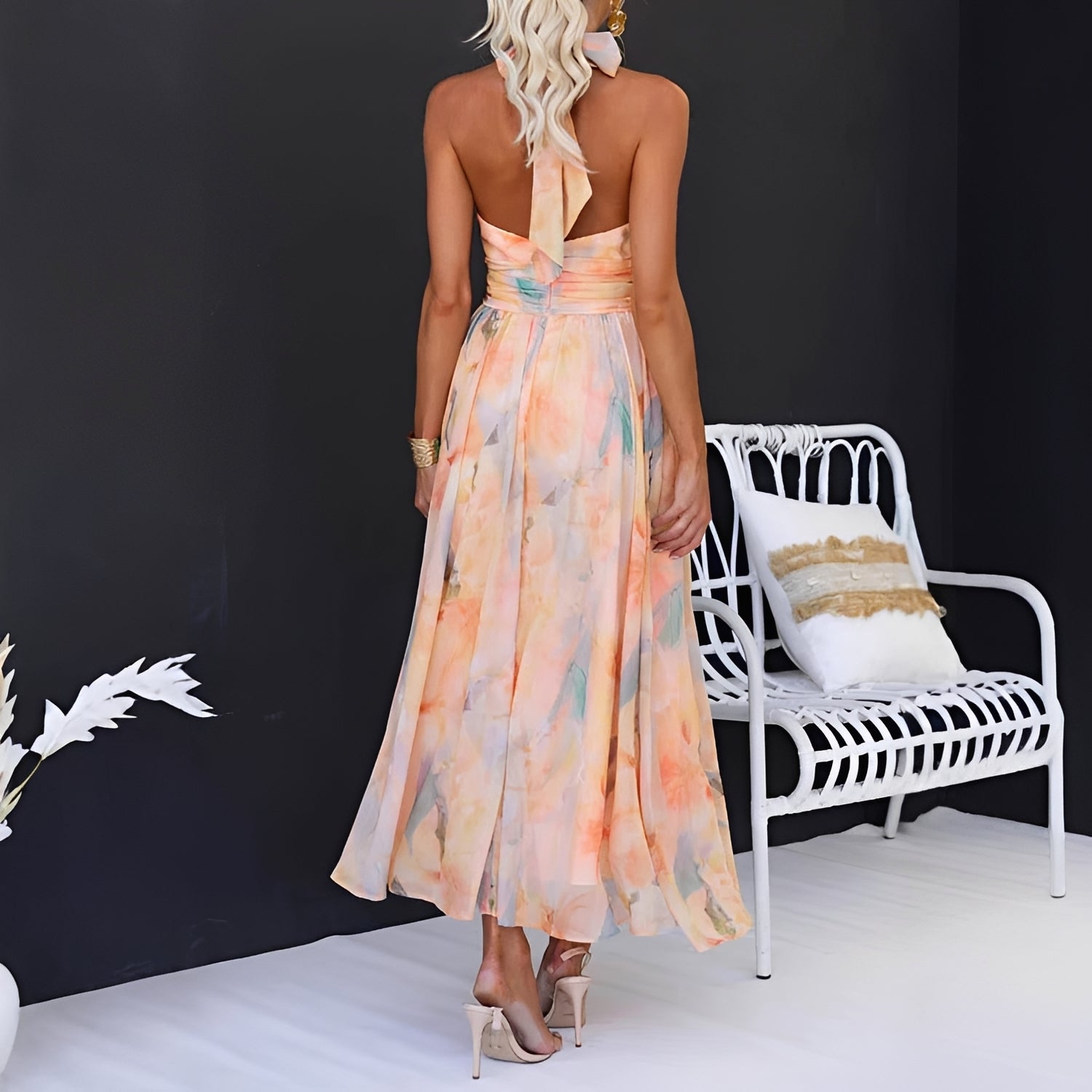 Velma - Robe Tendance Sans Manches avec Dos Ouvert